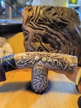 Oak leaves and acorns stone knife obsidian blade