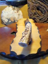 Oak leaves and acorns stone knife obsidian blade