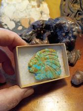 Turquoise carved Indian chief