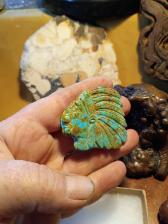 Turquoise carved Indian chief